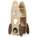 Rocket Cat Tree 47 Inch Large Wooden Cat Tower for Indoor Cats-Natural by LJGDeals