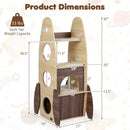 Rocket Cat Tree 47 Inch Large Wooden Cat Tower for Indoor Cats-Natural by LJGDeals