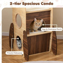 Rocket Cat Tree 47 Inch Large Wooden Cat Tower for Indoor Cats-Natural by LJGDeals