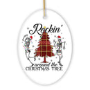 Rockin Around the Christmas Tree Dancing Skeleton Ornament