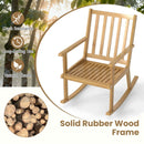 Rocking Chair with Cushion Solid Rubber Wood Rocker with Padded Seat-Natural by LJGDeals