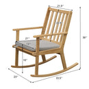 Rocking Chair with Cushion Solid Rubber Wood Rocker with Padded Seat-Natural by LJGDeals