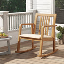 Rocking Chair with Slatted Back and Curved Armrests by LJGDeals