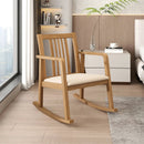 Rocking Chair with Slatted Back and Curved Armrests by LJGDeals