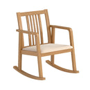 Rocking Chair with Slatted Back and Curved Armrests by LJGDeals