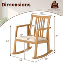 Rocking Chair with Slatted Back and Curved Armrests by LJGDeals