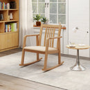 Rocking Chair with Slatted Back and Curved Armrests by LJGDeals