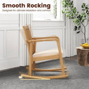 Rocking Chair with Slatted Back and Curved Armrests by LJGDeals
