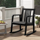 Rocking Chair with Slatted Back and Curved Armrests by LJGDeals