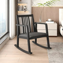 Rocking Chair with Slatted Back and Curved Armrests by LJGDeals