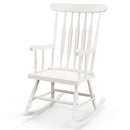 Outdoor Rocking Chair with Slatted Backrest-Black by DirectDeals