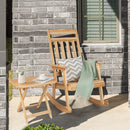Front Porch Rocking Chair and Foldable Table Set for Outdoors-Natural by LJGDeals