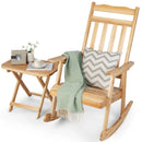 Front Porch Rocking Chair and Foldable Table Set for Outdoors-Natural by LJGDeals