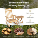 Front Porch Rocking Chair and Foldable Table Set for Outdoors-Natural by LJGDeals