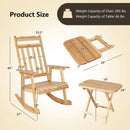 Front Porch Rocking Chair and Foldable Table Set for Outdoors-Natural by LJGDeals