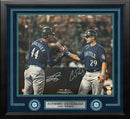 Julio Rodriguez & Cal Raleigh Seattle Mariners Autographed 16" x 20" Framed Baseball Photo by Dynasty Sports & Framing