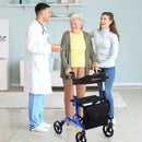 Folding Aluminum Rollator Walker with 8 inch Wheels and Seat by LJGDeals