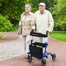 Folding Aluminum Rollator Walker with 8 inch Wheels and Seat by LJGDeals
