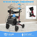 Rollator Walker for Seniors Folding Rolling Walker with Seat by LJGDeals