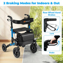 Rollator Walker for Seniors Folding Rolling Walker with Seat by LJGDeals