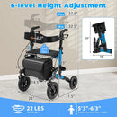 Rollator Walker for Seniors Folding Rolling Walker with Seat by LJGDeals