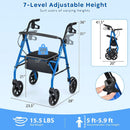 Rollator Walker with Seat and Height Adjustable Handles by LJGDeals