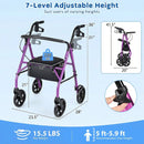 Rollator Walker with Seat and Height Adjustable Handles by LJGDeals