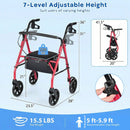Rollator Walker with Seat and Height Adjustable Handles by DirectDeals