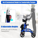 Folding Aluminum Rollator Walker with 8 inch Wheels and Seat by LJGDeals