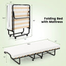 Rollaway Folding Bed with Memory Foam Mattress Made in Italy by LJGDeals