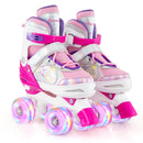 Roller Skates for Teens 4 Sizes Adjustable with Light-up Wheels for Boys Girls Ages 13+