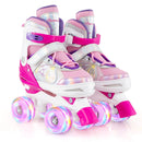 Roller Skates for Teens 4 Sizes Adjustable with Light-up Wheels for Boys Girls Ages 13+ by LJGDeals