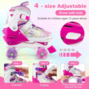Roller Skates for Teens 4 Sizes Adjustable with Light-up Wheels for Boys Girls Ages 13+ by LJGDeals