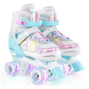Roller Skates for Teens 4 Sizes Adjustable with Light-up Wheels for Boys Girls Ages 13+ by LJGDeals