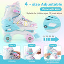 Roller Skates for Teens 4 Sizes Adjustable with Light-up Wheels for Boys Girls Ages 13+ by LJGDeals