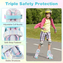 Roller Skates for Teens 4 Sizes Adjustable with Light-up Wheels for Boys Girls Ages 13+ by LJGDeals