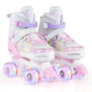 Roller Skates for Teens 4 Sizes Adjustable with Light-up Wheels for Boys Girls Ages 13+ by LJGDeals