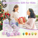 Roller Skates for Teens 4 Sizes Adjustable with Light-up Wheels for Boys Girls Ages 13+ by LJGDeals