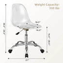 Swivel Acrylic Armless Adjustable Height Office Chair by LJGDeals