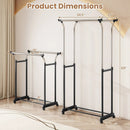 Rolling Clothes Rack Double Rod Garment Rack with Adjustable Height by LJGDeals