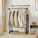 Rolling Clothes Rack Double Rod Garment Rack with Adjustable Height by LJGDeals