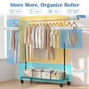 Rolling Clothes Rack Extendable Garment Stand for Hanging Clothes by DirectDeals