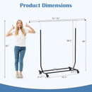 Rolling Clothes Rack Extendable Garment Stand for Hanging Clothes by DirectDeals