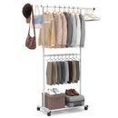 Rolling Clothes Rack Double by LJGDeals