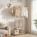 Rolling Clothes Rack Double by DirectDeals
