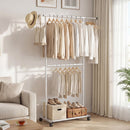 Rolling Clothes Rack Double by LJGDeals