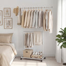 Rolling Clothes Rack Double by LJGDeals