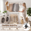 Rolling Clothes Rack Double by LJGDeals