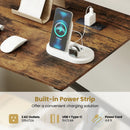 Rolling Computer Desk with Charging Station and Monitor Shelf Storage for Home Office by LJGDeals