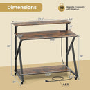 Rolling Computer Desk with Charging Station and Monitor Shelf Storage for Home Office by LJGDeals